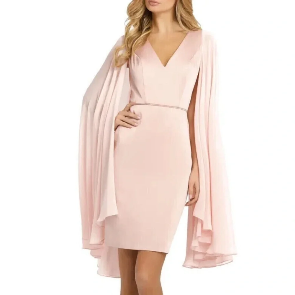 IEENA for MacDuggal pink flowy long sleeve pink dress 41271
